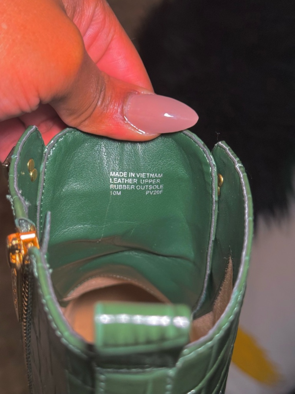 Michael Kors Green Crocodile-Embossed Leather Lace-Up Boots - Picture 8 of 10